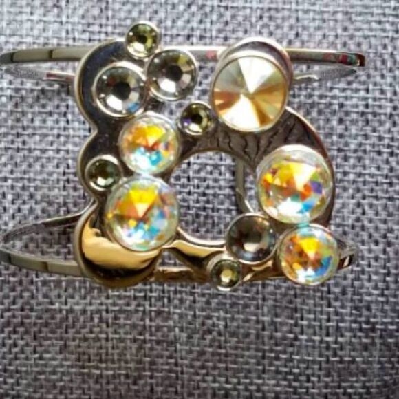 Swarovski Crystal Modern Bubbles Cuff Bracelet - Picture 1 of 6